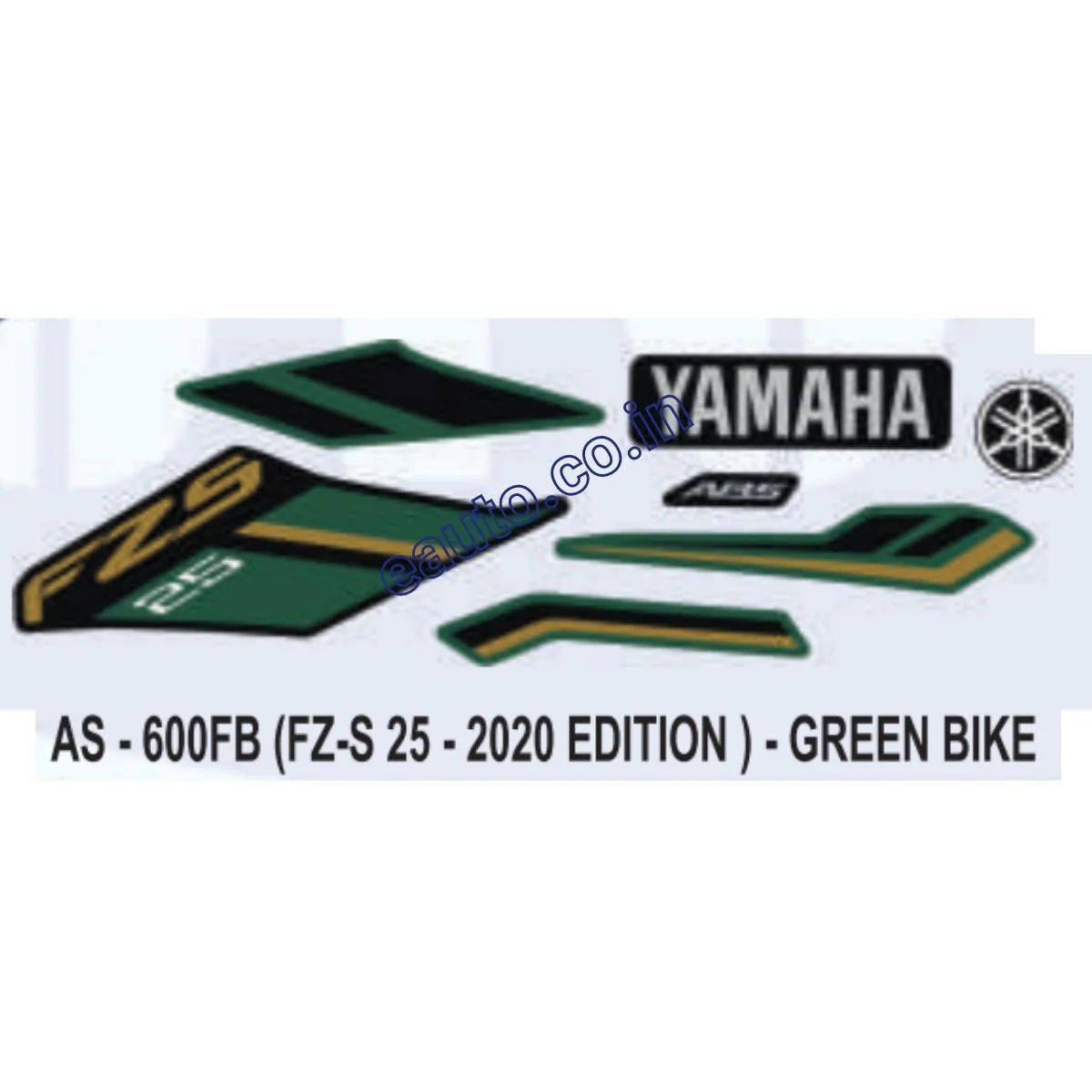 Graphics Sticker Set for Yamaha FZ-S 25 | 2020 Edition | Green Vehicle | Both Sides