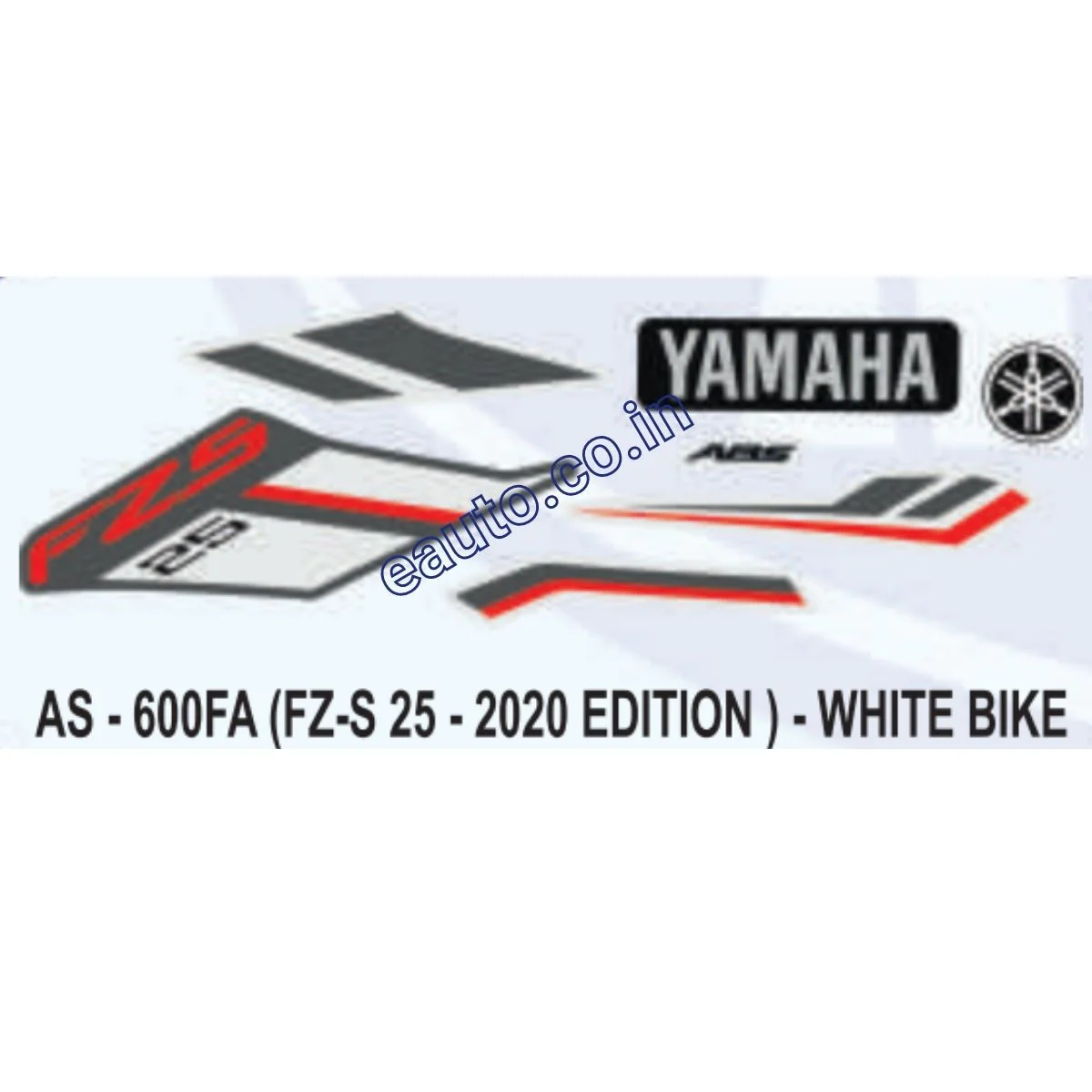 Graphics Sticker Set for Yamaha FZ-S 25 | 2020 Edition | White Vehicle | Both Sides