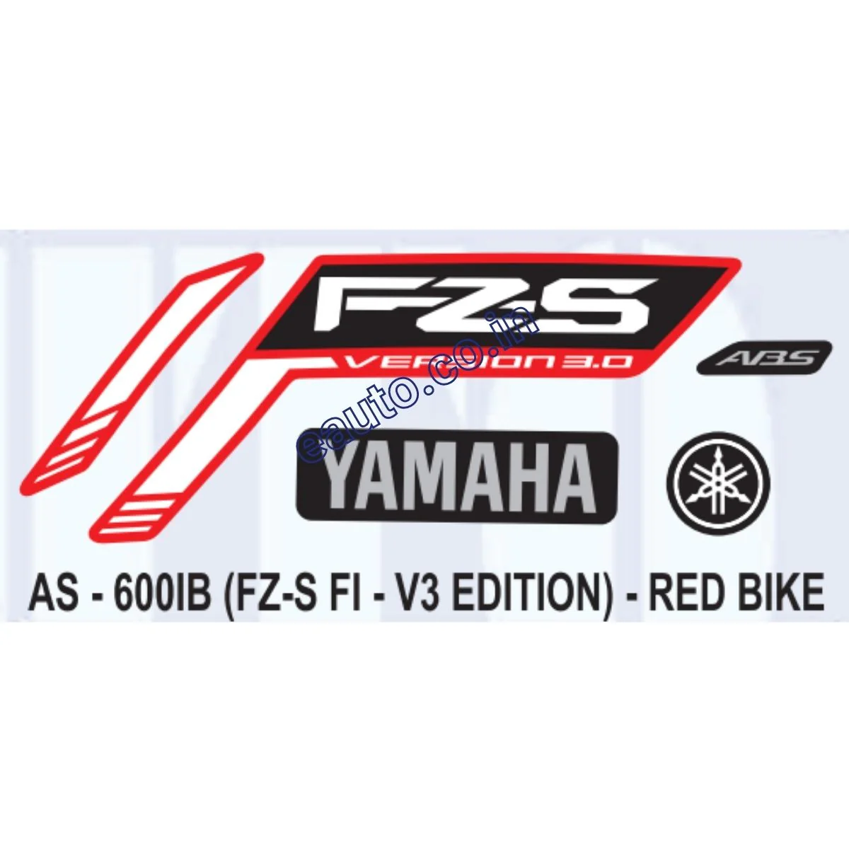 Graphics Sticker Set for Yamaha FZ-S FI V3 | Red Vehicle | Both Sides