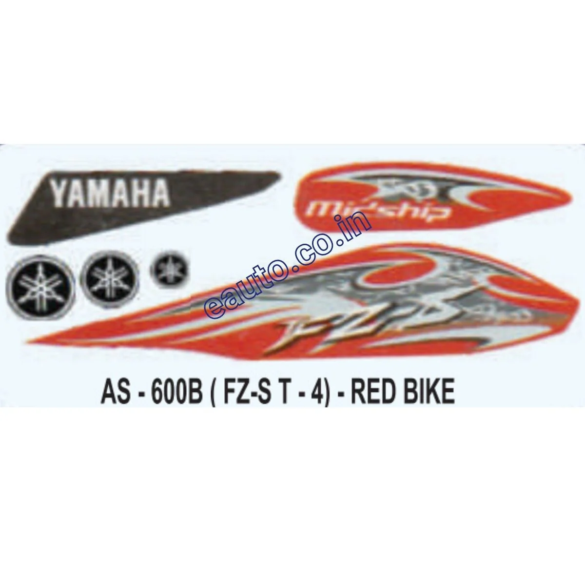 Graphics Sticker Set for Yamaha FZ-S | Type 4 | Red Vehicle | Both Sides