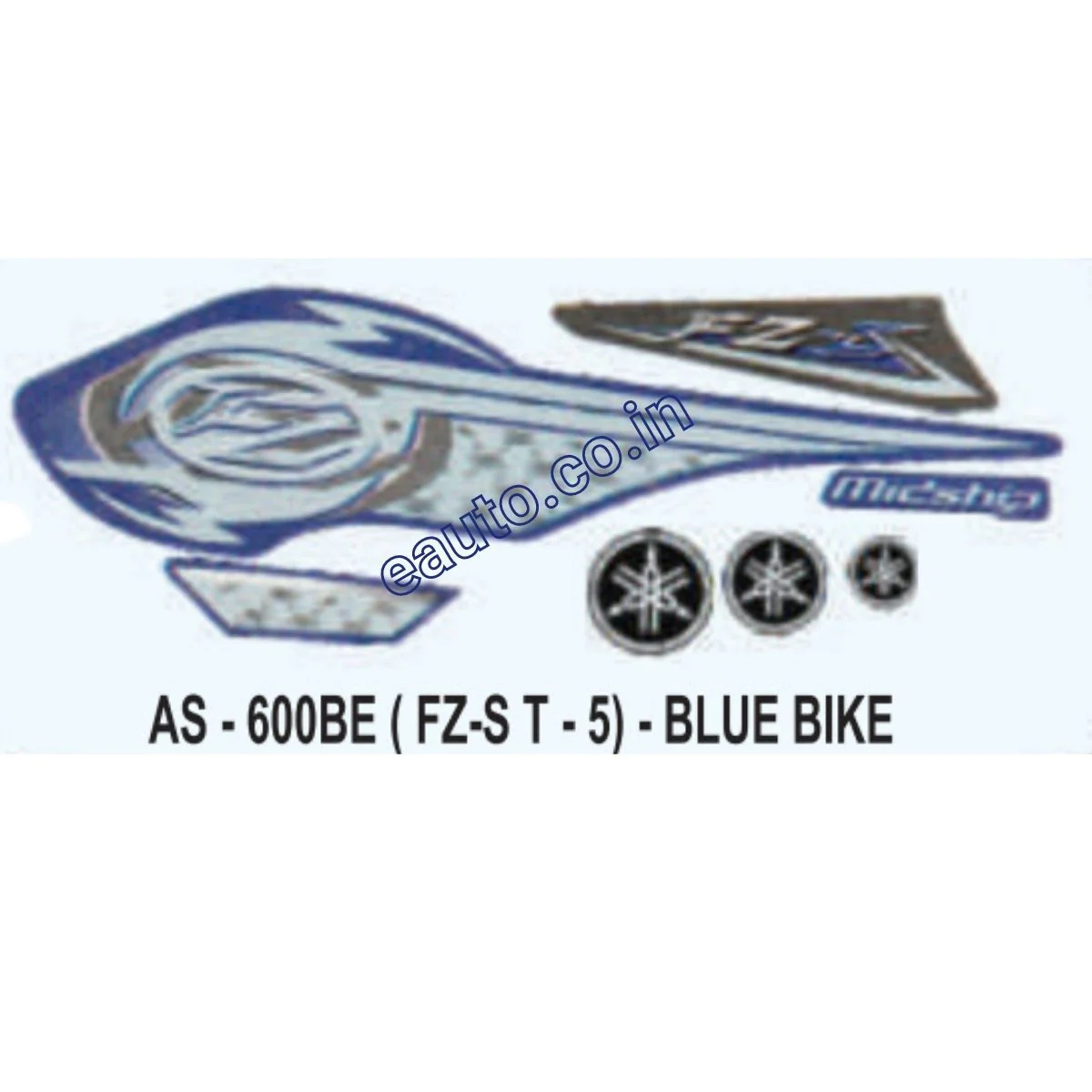 Graphics Sticker Set for Yamaha FZ-S | Type 5 | Blue Vehicle | Both Sides