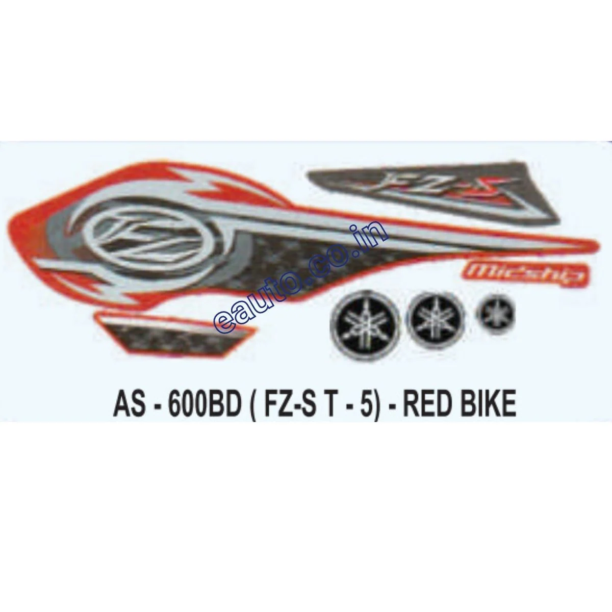 Graphics Sticker Set for Yamaha FZ-S | Type 5 | Red Vehicle | Both Sides