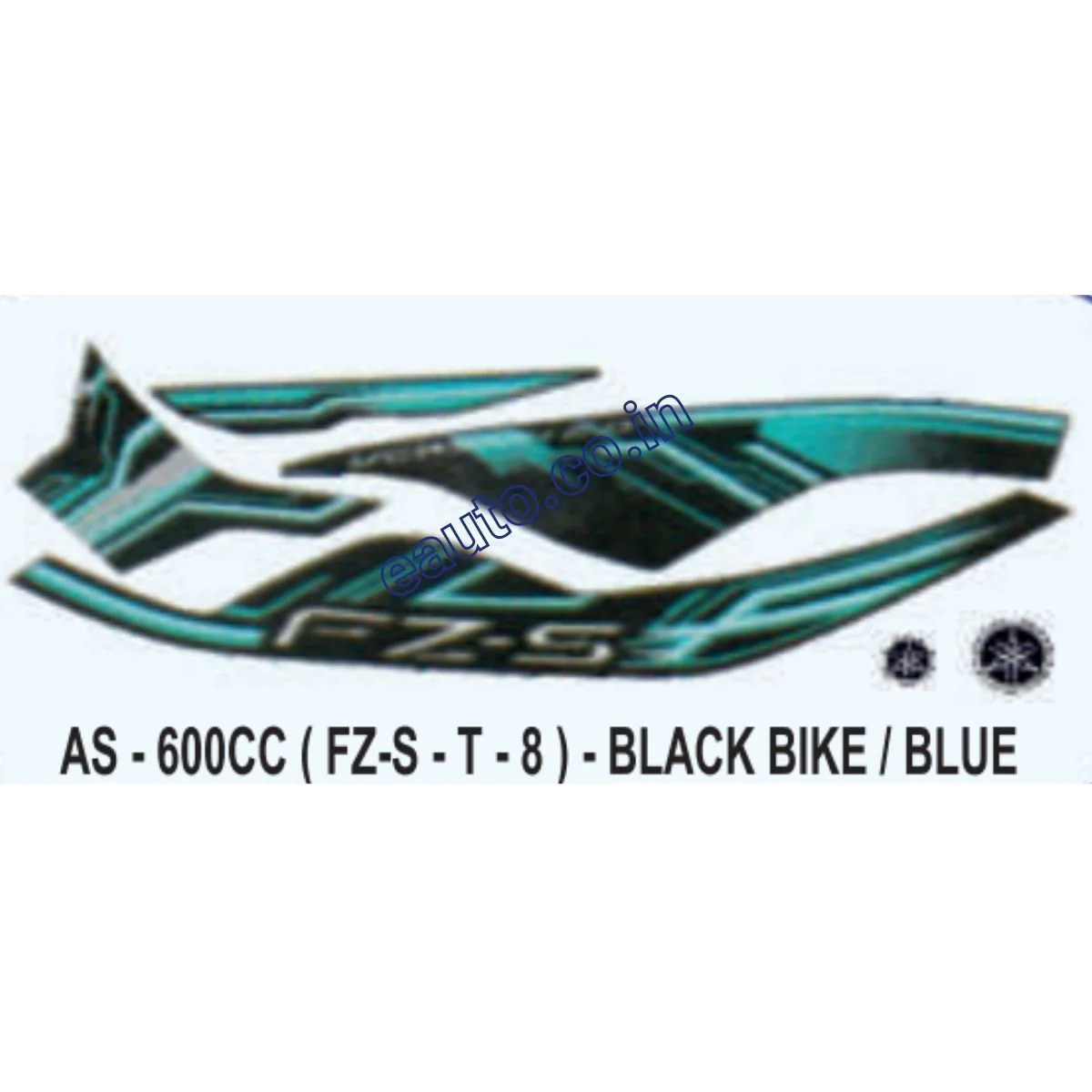 Graphics Sticker Set for Yamaha FZ-S | Type 8 | Black Vehicle | Blue Sticker | Both Sides