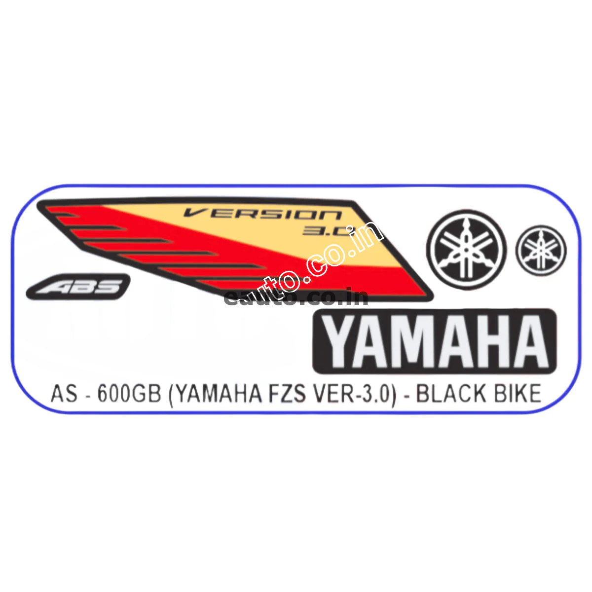Graphics Sticker Set for Yamaha FZ S V3 | ABS | Black Vehicle | Both Sides