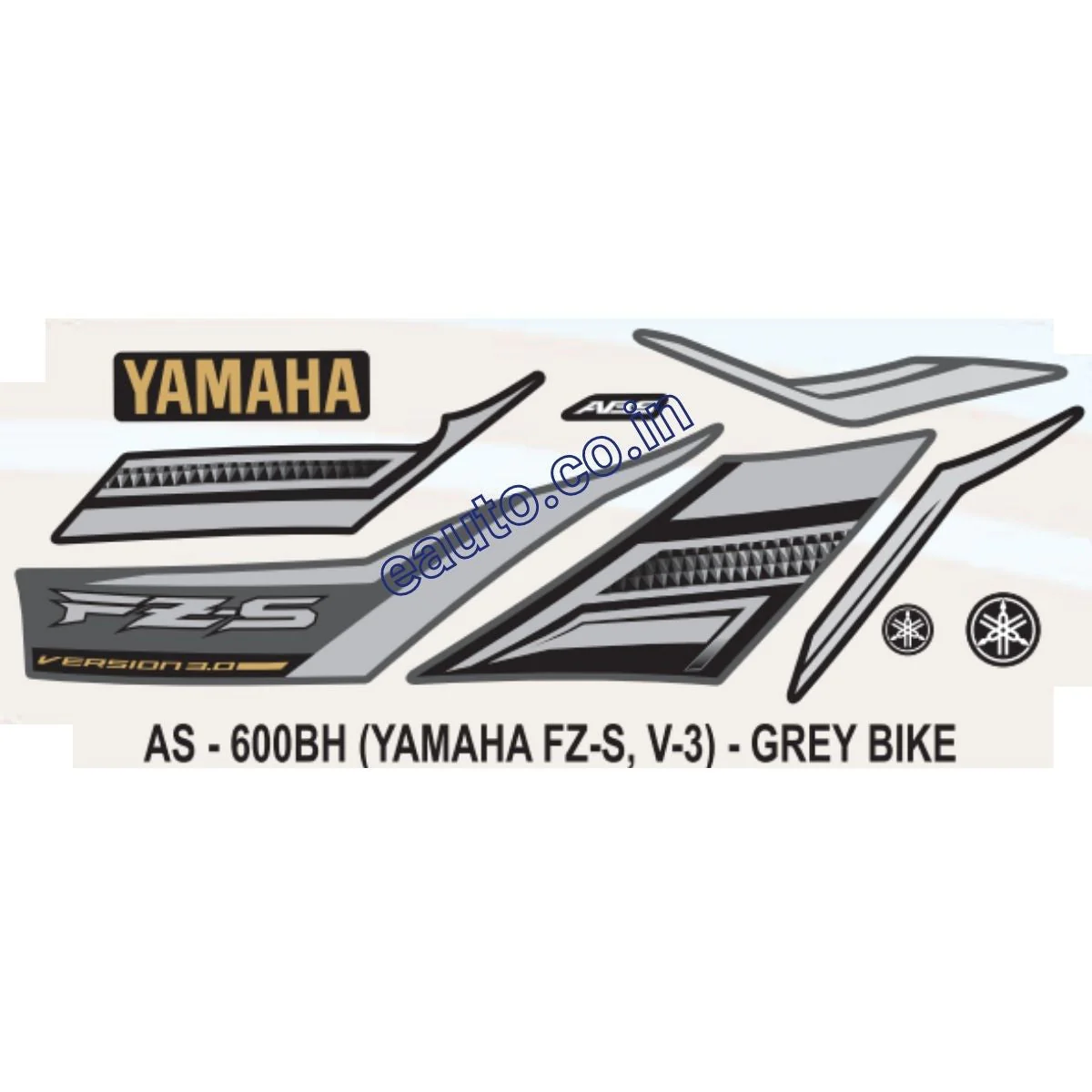 Graphics Sticker Set for Yamaha FZ S V3 | ABS | Grey Vehicle | Both Sides