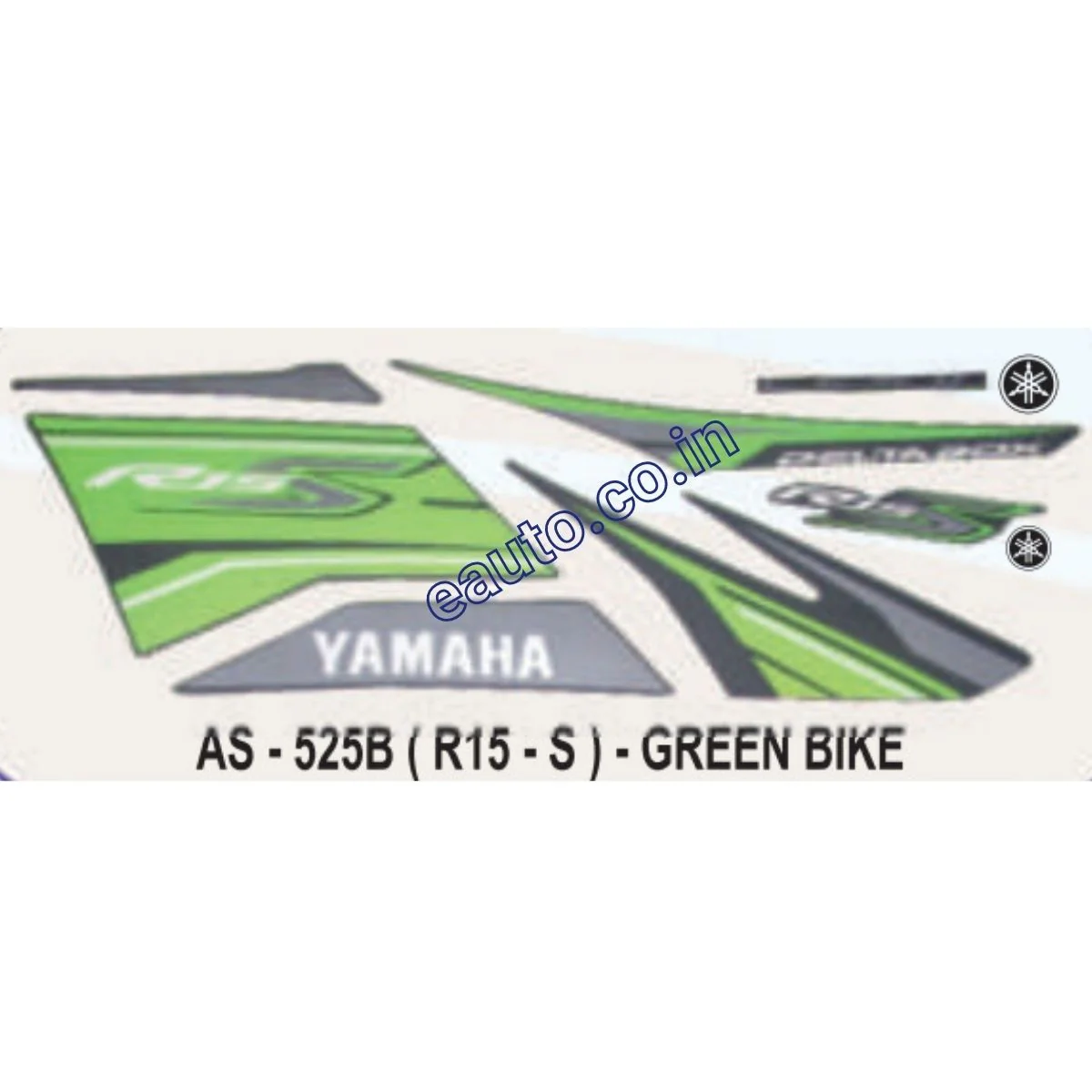 Graphics Sticker Set for Yamaha R15 S | Green Vehicle | Both Sides