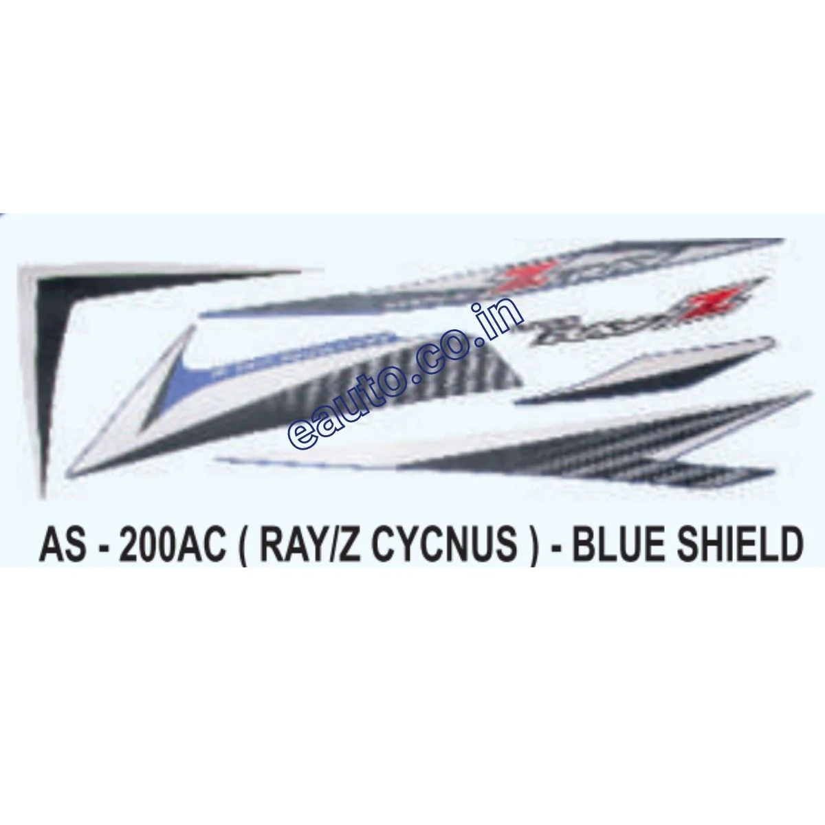 Graphics Sticker Set for Yamaha Ray Z Cygnus | Blue Shield Sticker | Both Sides