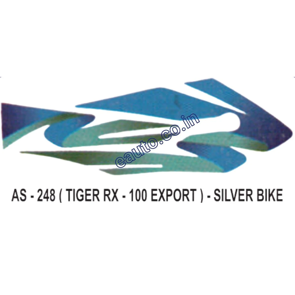 Graphics Sticker Set for Yamaha RX 100 | Tiger Export Model | Silver Vehicle | Both Sides