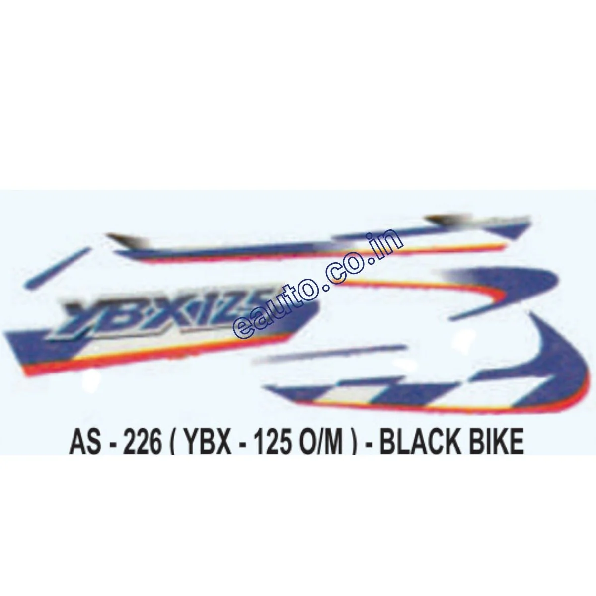 Graphics Sticker Set for Yamaha YBX 125 | Old Model | Black Vehicle | Both Sides