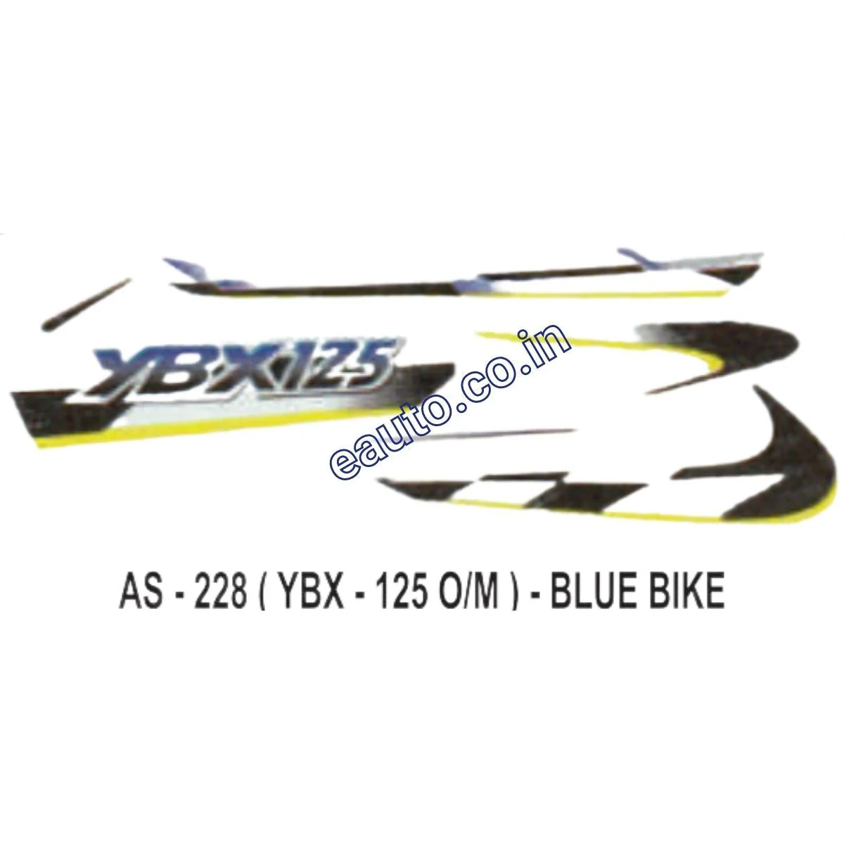 Graphics Sticker Set for Yamaha YBX 125 | Old Model | Blue Vehicle | Both Sides