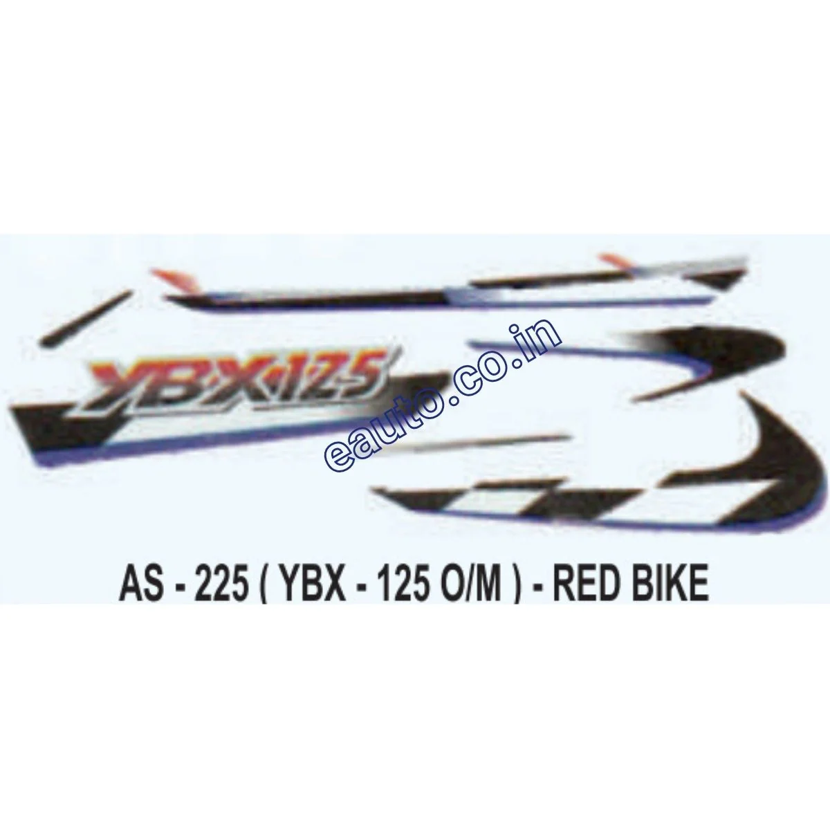Graphics Sticker Set for Yamaha YBX 125 | Old Model | Red Vehicle | Both Sides