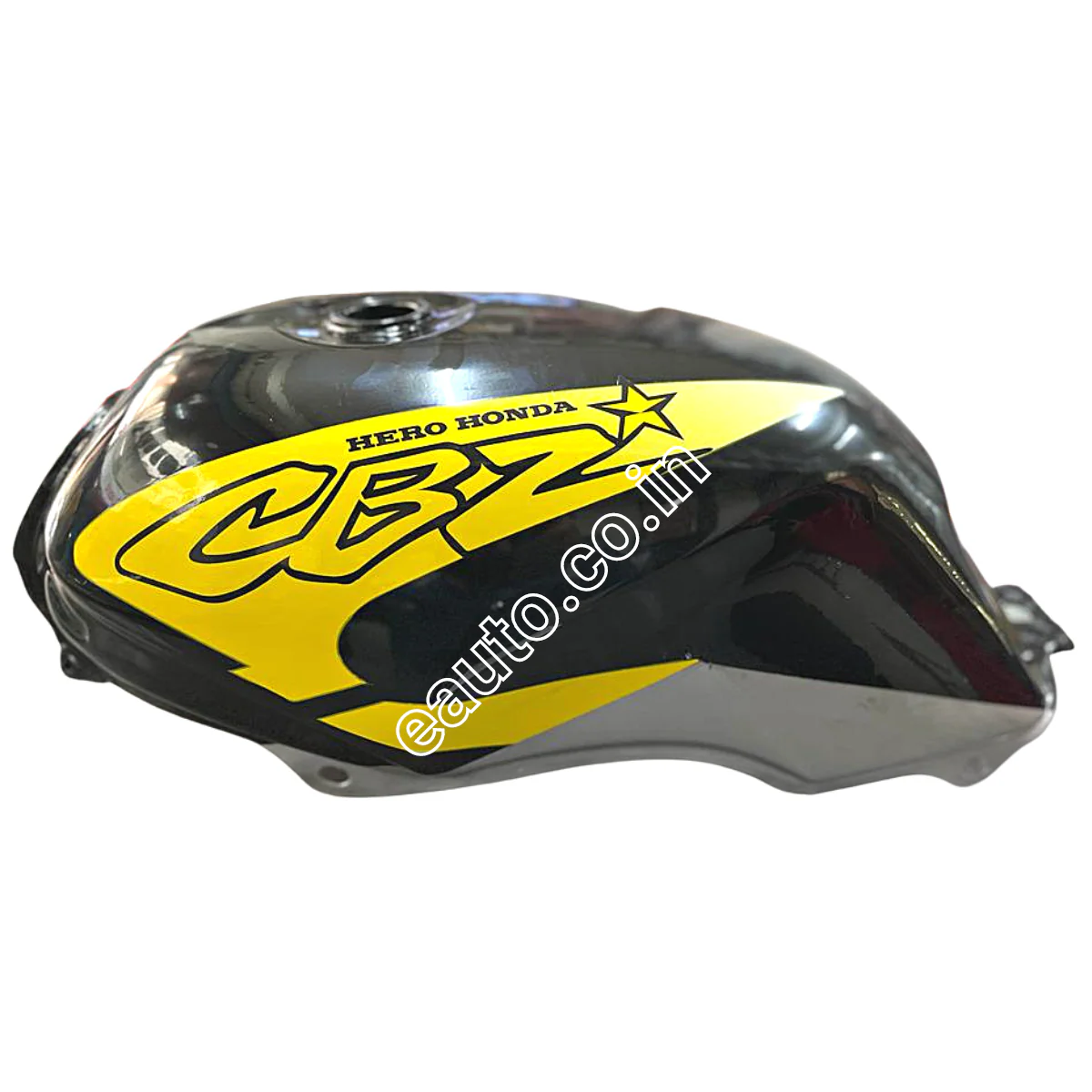 Petrol Tank for Hero CBZ Star | Black with Yellow Sticker