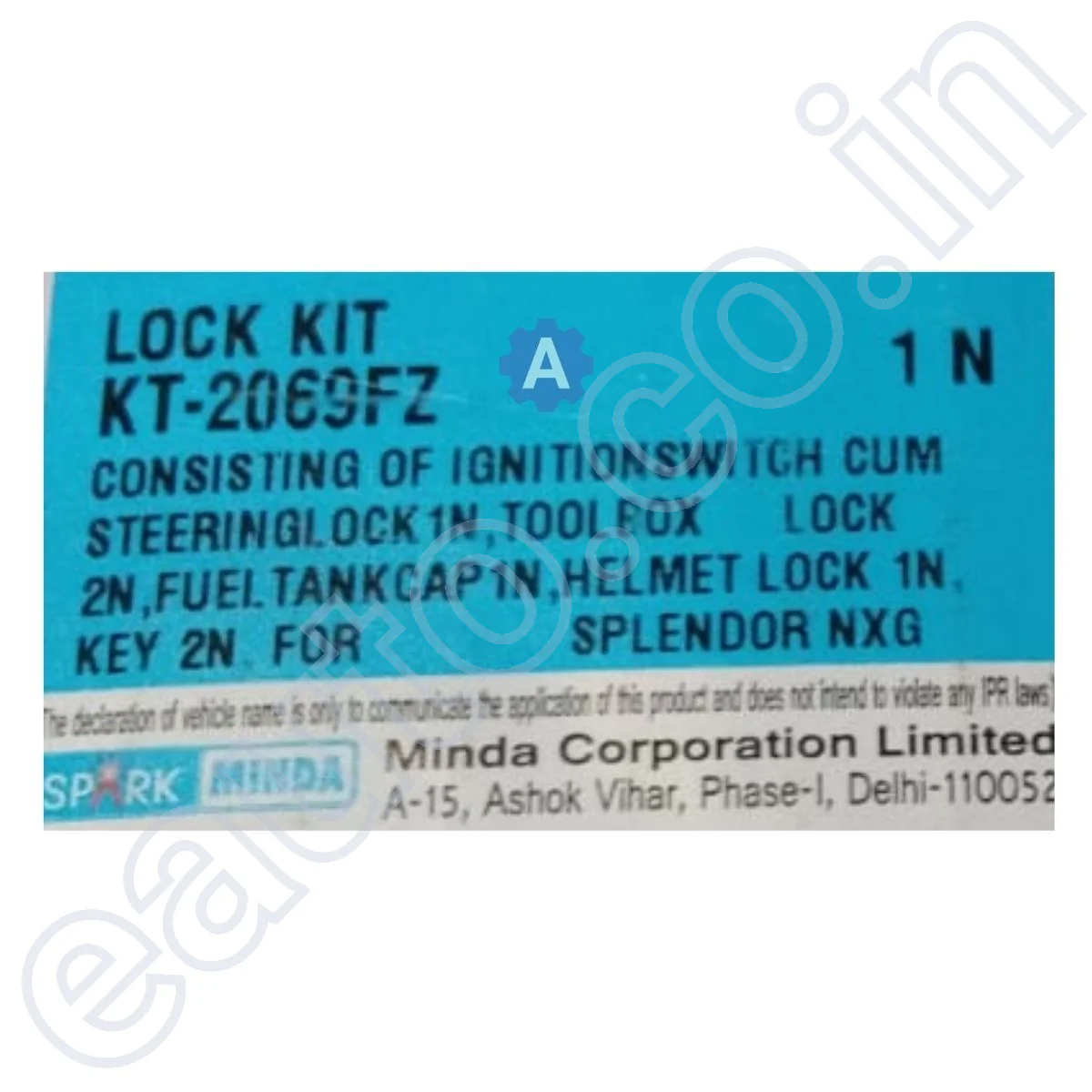 Spark Minda Ignition Lock Set for Hero Splendor NXG | Set of 5 - Image 3