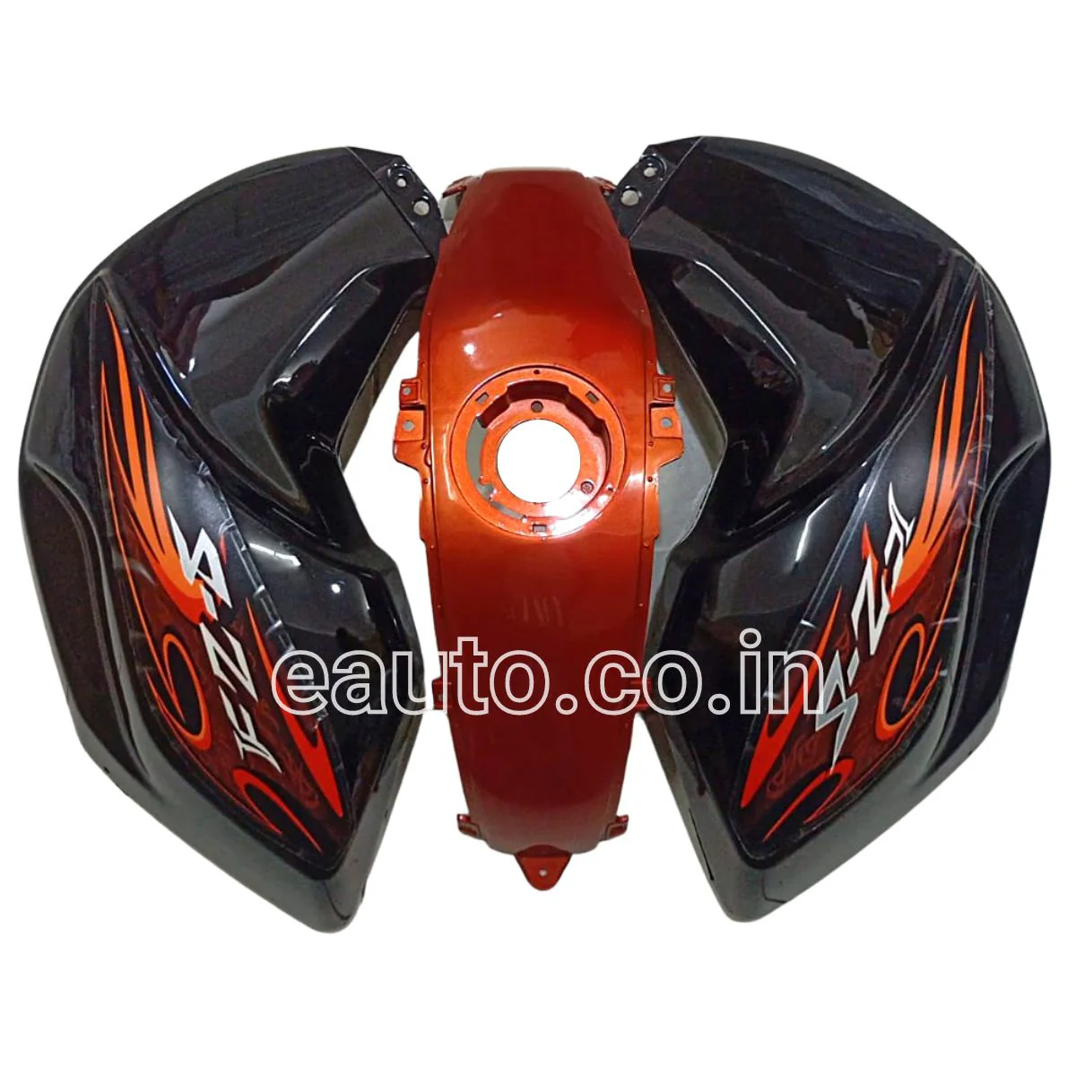 Tank Cover for Yamaha FZ | FZ16 | FZ-S V1 | Orange & Black | Set of 3