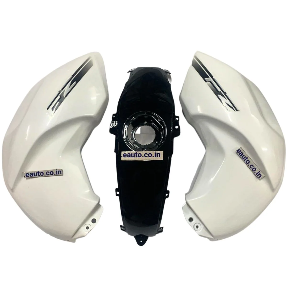 Tank Cover for Yamaha FZ | FZ16 | FZ-S V1 | White & Black | Set of 3