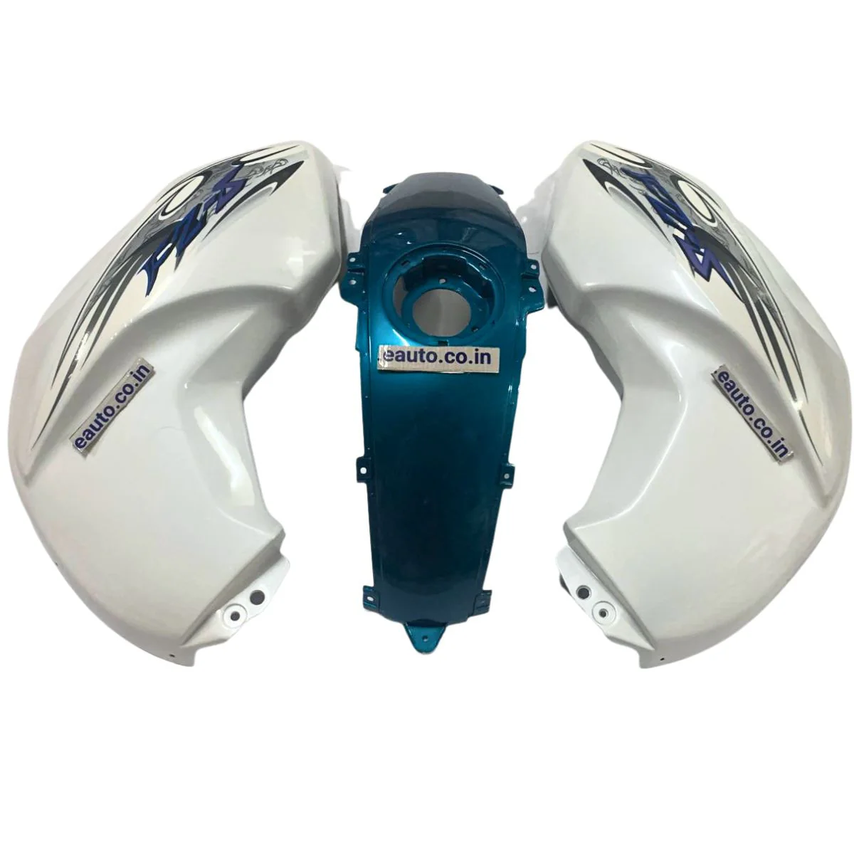 Tank Cover for Yamaha FZ | FZ16 | FZ-S V1 | White & Blue | Set of 3
