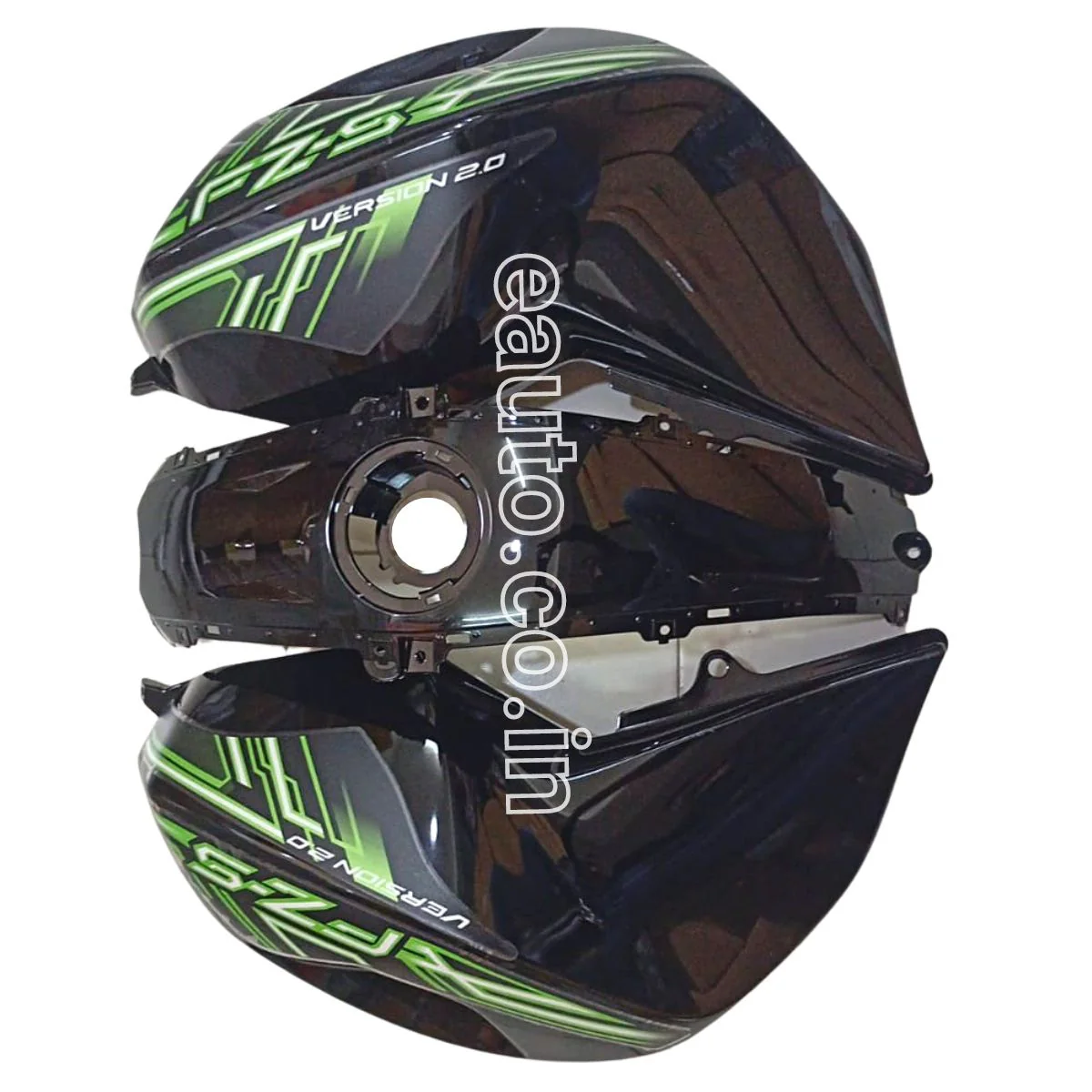 Tank Cover for Yamaha FZ-S V2 | Black & Green | Set of 3