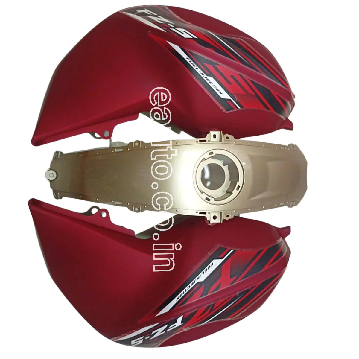 Tank Cover for Yamaha FZ-S V2 | Matt Red & Golden | Set of 3