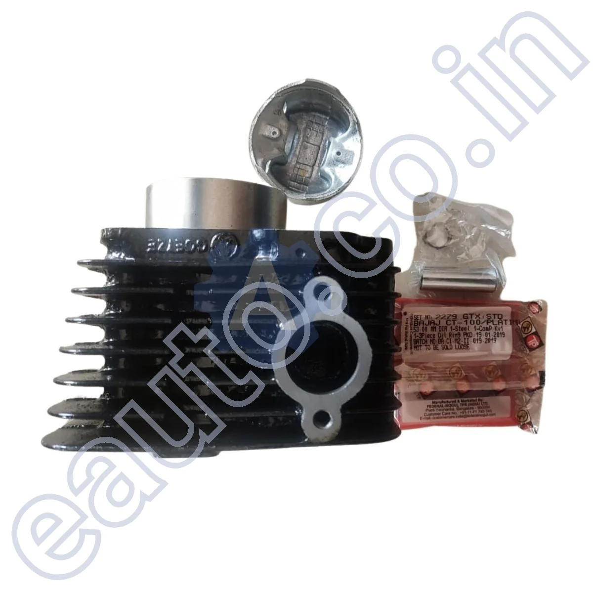 USHA Piston Cylinder Kit for Bajaj CT 100 | Platina | Boxer CT | Engine Block - Image 3